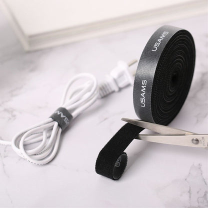Magic Sticker Fastener Tape Nylon Cable Organizer, Size: 20 mm x 1 m for Infinix Note 6 (2019) - Black
