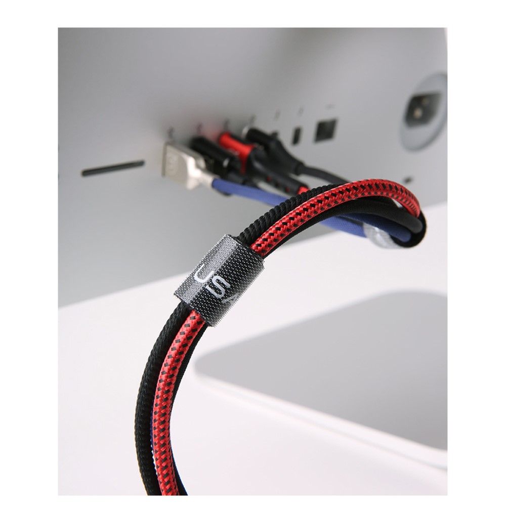 Magic Sticker Fastener Tape Nylon Cable Organizer, Size: 20 mm x 1 m for Oppo Reno2 5G (2019) - Black