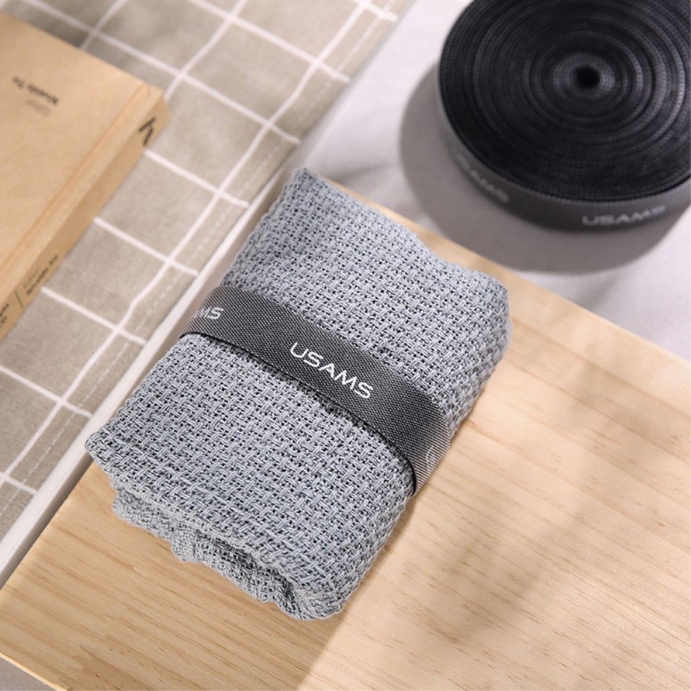 Magic Sticker Fastener Tape Nylon Cable Organizer, Size: 20 mm x 1 m for Lenovo Tab M10 FHD Plus 2nd Gen (2020) - Black