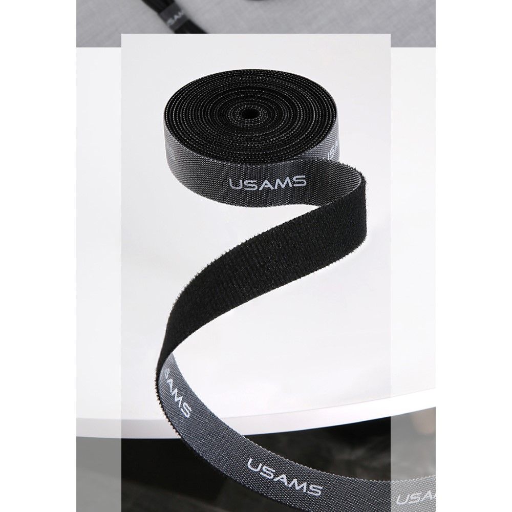 Magic Sticker Fastener Tape Nylon Cable Organizer, Size: 20 mm x 1 m for Wiko Ride 4G (2019) - Black