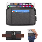 Multipurpose Horizontal Belt Case 2 Compartments Zipper for Symphony i72 (2019) - Black (15 x 8 x 2 cm)