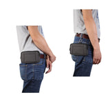 Multipurpose Horizontal Belt Case 2 Compartments Zipper for LG Folder 2 - Black (15 x 8 x 2 cm)