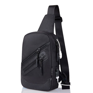 Backpack Waist Shoulder bag Nylon compatible with Ebook, Tablet and for INFINIX HOT 7 PRO (2019) - Black