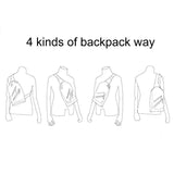 Backpack Waist Shoulder bag Nylon compatible with Ebook, Tablet and for ZTE AXON 9 (2019) - Black