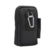 Multi-functional Vertical Stripes Pouch 4 Bag Case Zipper Closing for DEXP Plane 7594 3G (2019) - XXL Black (19 x 11.5 cm)
