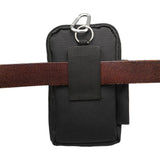 Multi-functional Vertical Stripes Pouch 4 Bag Case Zipper Closing for Irbis TZ772 (2019) - XXL Black (19 x 11.5 cm)