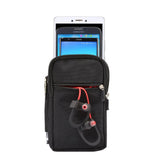 Multi-functional Vertical Stripes Pouch 4 Bag Case Zipper Closing for PLANET COMPUTERS COSMO COMMUNICATOR (2019) XXL Black (19 x 11.5 cm)