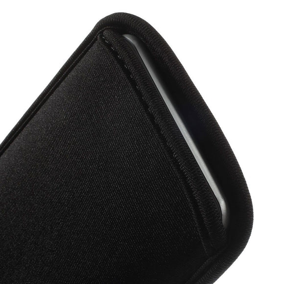 Waterproof and Shockproof Neoprene Sock Cover, Slim Carry Bag, Soft Pouch Case for LG K10 Novo - Black