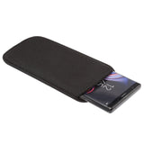 Waterproof and Shockproof Neoprene Sock Cover, Slim Carry Bag, Soft Pouch Case for Motorola Moto E5 Plus - Black