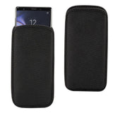 Waterproof and Shockproof Neoprene Sock Cover, Slim Carry Bag, Soft Pouch Case for LG Spirit 4G LTE H440N (3G/LTE) - Black