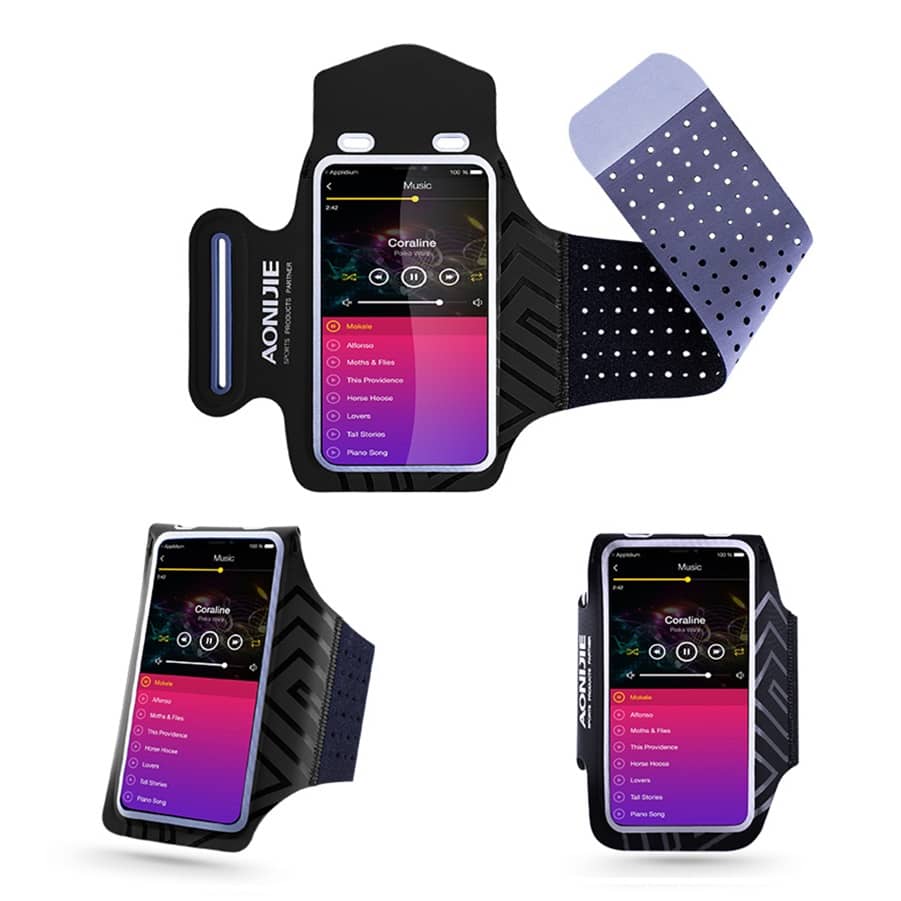 Professional Cover Neoprene Armband Sport Walking Running Fitness Cycling Gym for Blackview BV7000 - Black