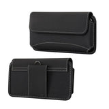 Belt Case Cover Horizontal New Design Leather & Nylon for Alcatel 1V (2019) - Black