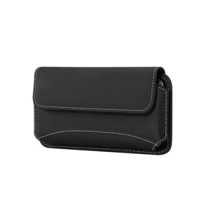 Belt Case Cover Horizontal New Design Leather & Nylon for SMARTISAN JIANGUO PRO 2S (2018) Black