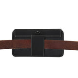 Belt Case Cover Horizontal New Design Leather & Nylon for LG LMQ720TS3 Stylo 5x (2020) - Black