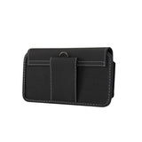 Belt Case Cover Horizontal New Design Leather & Nylon for Oppo F15 (2020) - Black