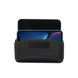 Belt Case Cover Horizontal New Design Leather & Nylon for LG G7+ THINQ (2018) Black