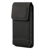Belt Case Cover Vertical New Design Leather & Nylon for LG K20 (2019) - Black