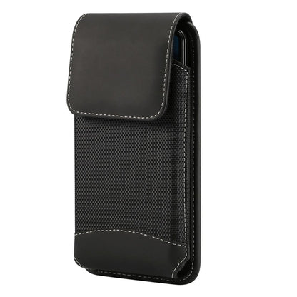 Belt Case Cover Vertical New Design Leather & Nylon for Huawei nova 5T (2019) - Black