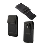 Belt Case Cover Vertical New Design Leather & Nylon for Sugar C13 (2019) - Black