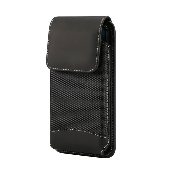 Belt Case Cover Vertical Design Leather and Nylon for Blu G50 Mega (2022)