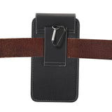 Belt Case Cover Vertical Design Leather and Nylon for Sharp Aquos Sense (2020)