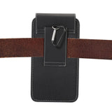 Belt Case Cover Vertical New Design Leather & Nylon for LG Style2 (2019) - Black