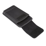 Belt Case Cover Vertical New Design Leather & Nylon for MEDION E5005 (2019) - Black