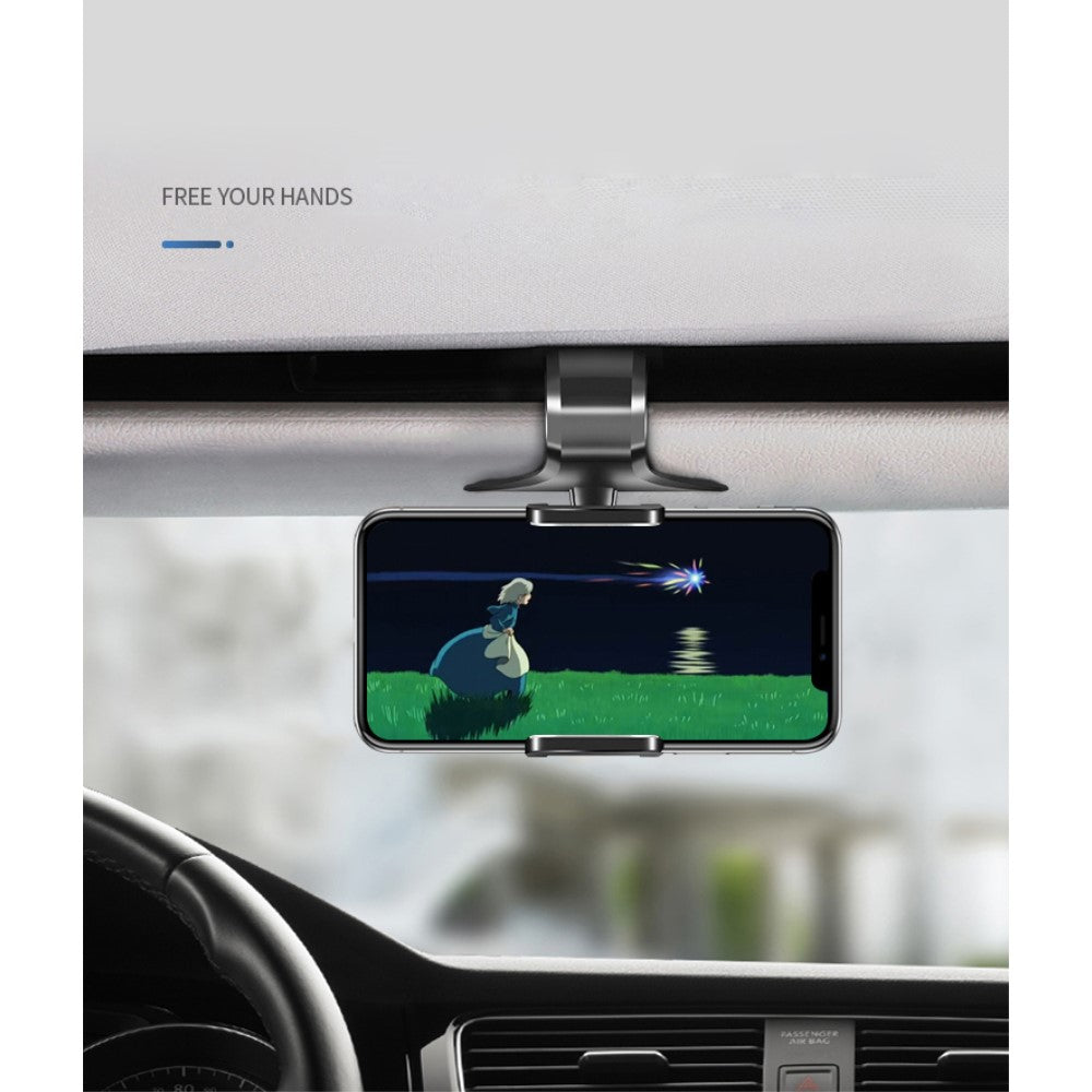 3 in 1 Car GPS Smartphone Holder: Dashboard / Visor Clamp + AC Grid Clip for Meitu M4, M4 Hello Kitty - Black