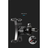 3 in 1 Car GPS Smartphone Holder: Dashboard / Visor Clamp + AC Grid Clip for Umidigi S2 Pro - Black