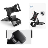 3 in 1 Car GPS Smartphone Holder: Dashboard / Visor Clamp + AC Grid Clip for Lava Iris Fuel F1 Mini - Black