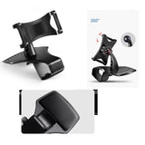 3 in 1 Car GPS Smartphone Holder: Dashboard / Visor Clamp + AC Grid Clip for Alcatel One Touch T'Pop, OT-4010A - Black