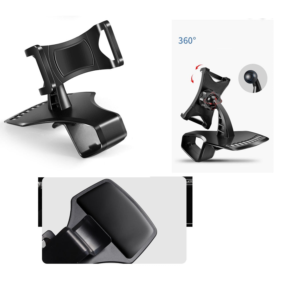 3 in 1 Car GPS Smartphone Holder: Dashboard / Visor Clamp + AC Grid Clip for Meitu M4, M4 Hello Kitty - Black