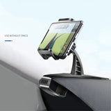 3 in 1 Car GPS Smartphone Holder: Dashboard / Visor Clamp + AC Grid Clip for QMobile Noir E2 - Black