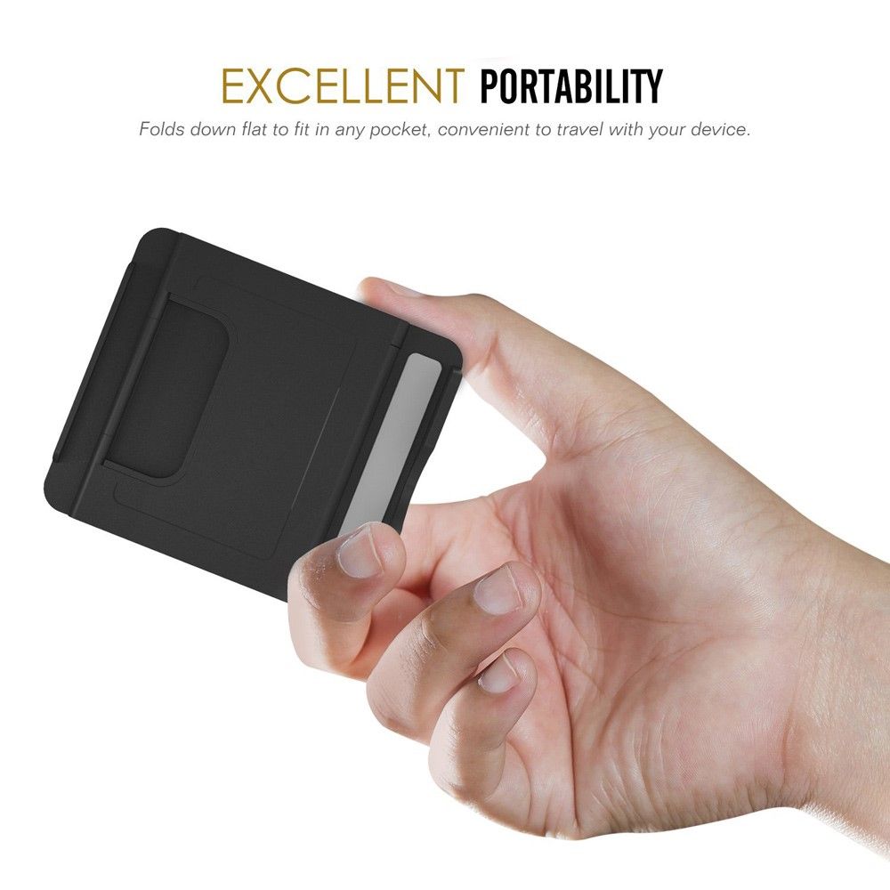 Holder Desk Universal Adjustable Multi-angle Folding Desktop Stand for Smartphone and Tablet for Leagoo Z10 (2019) - Black