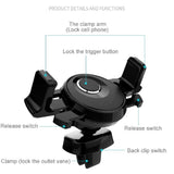 Rotatable Car Air Vent Phone Holder Stand Mount with Automatic Clip for HISENSE SMALL DOLPHIN 3 (2019) - Black