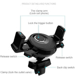 Rotatable Car Air Vent Phone Holder Stand Mount with Automatic Clip for Leagoo S11 (2019) - Black