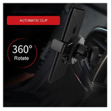 Rotatable Car Air Vent Phone Holder Stand Mount with Automatic Clip for BQ Mobile BQ-5731L Magic S (2019) - Black