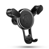 Rotatable Triangle Universal Car Air Vent Phone Holder Stand Mount with Clip for LG V60 ThinQ (2020) - Black