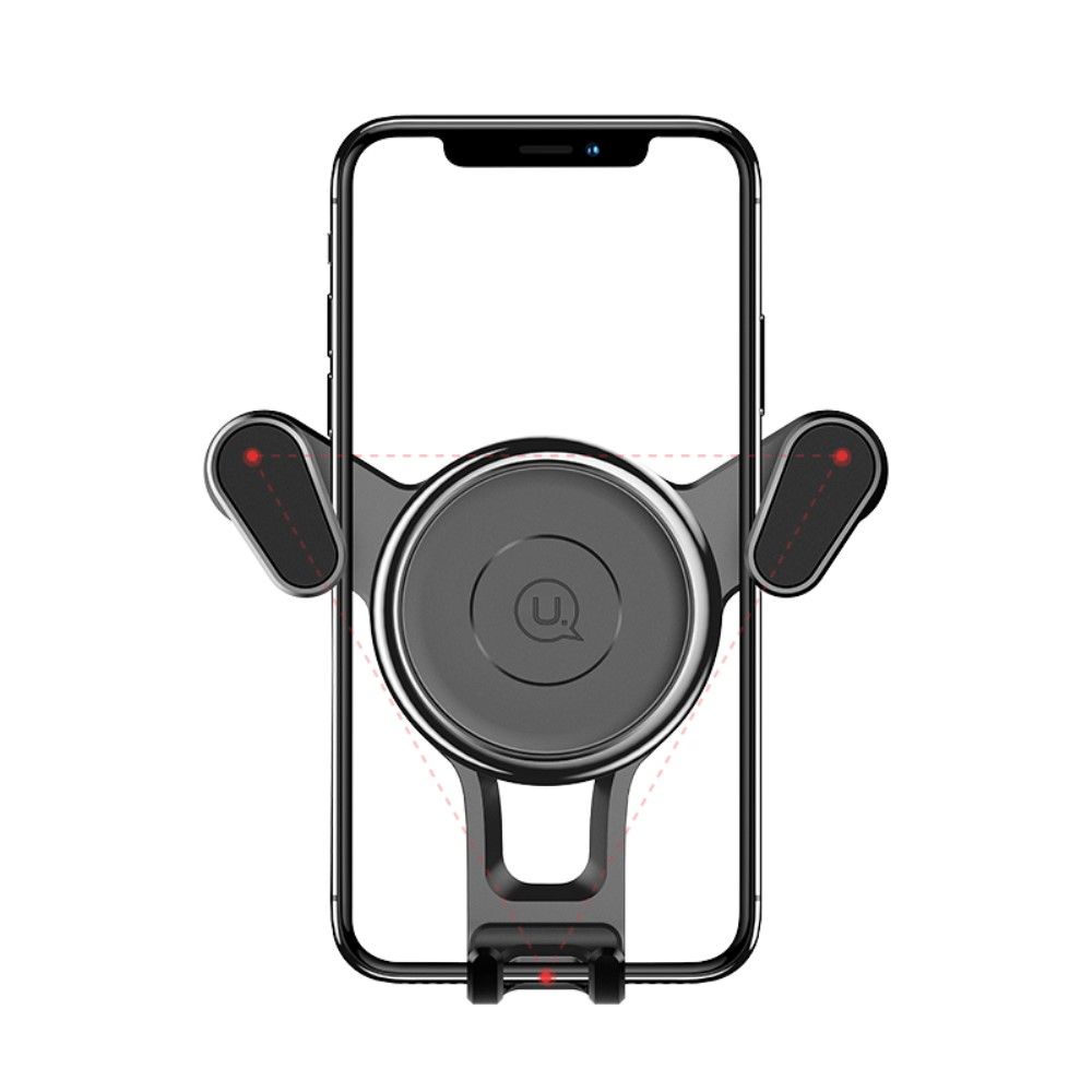 Rotatable Triangle Universal Car Air Vent Phone Holder Stand Mount with Clip for Infinix S5 Pro (2020) - Black