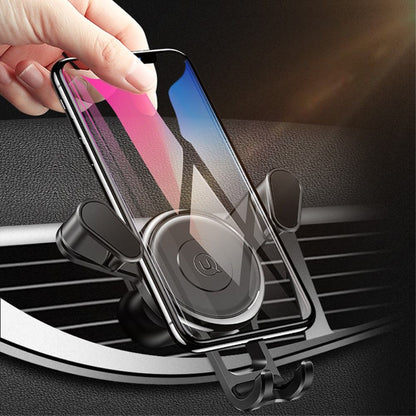 Rotatable Triangle Universal Car Air Vent Phone Holder Stand Mount with Clip for Lava Z71 (2020) - Black
