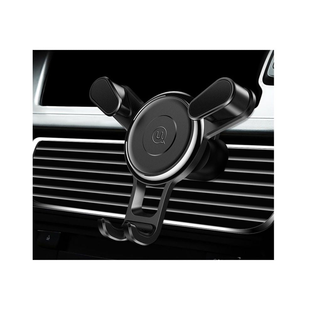 Rotatable Triangle Universal Car Air Vent Phone Holder Stand Mount with Clip for Infinix S5 Pro (2020) - Black