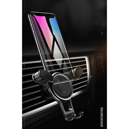 Rotatable Triangle Universal Car Air Vent Phone Holder Stand Mount with Clip for Infinix S5 Pro (2020) - Black