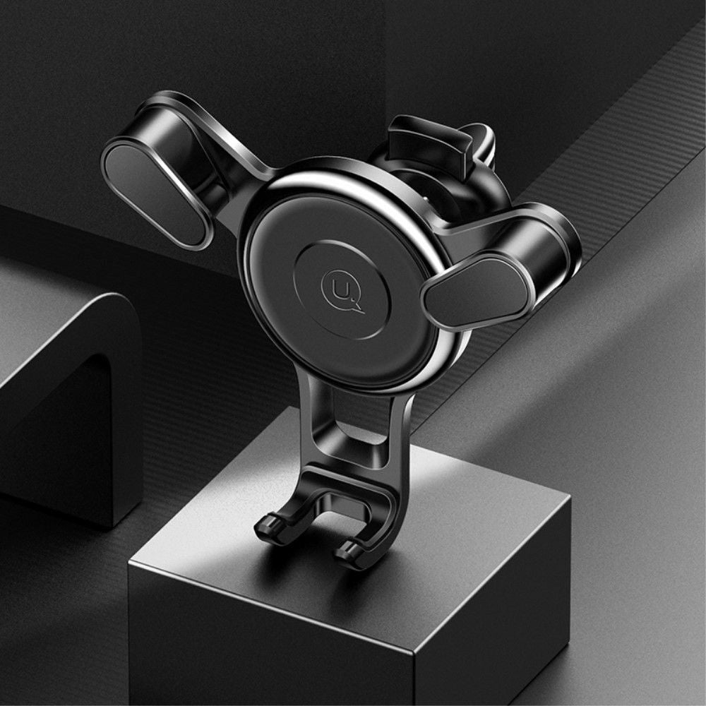 Rotatable Triangle Universal Car Air Vent Phone Holder Stand Mount with Clip for Infinix S5 Pro (2020) - Black