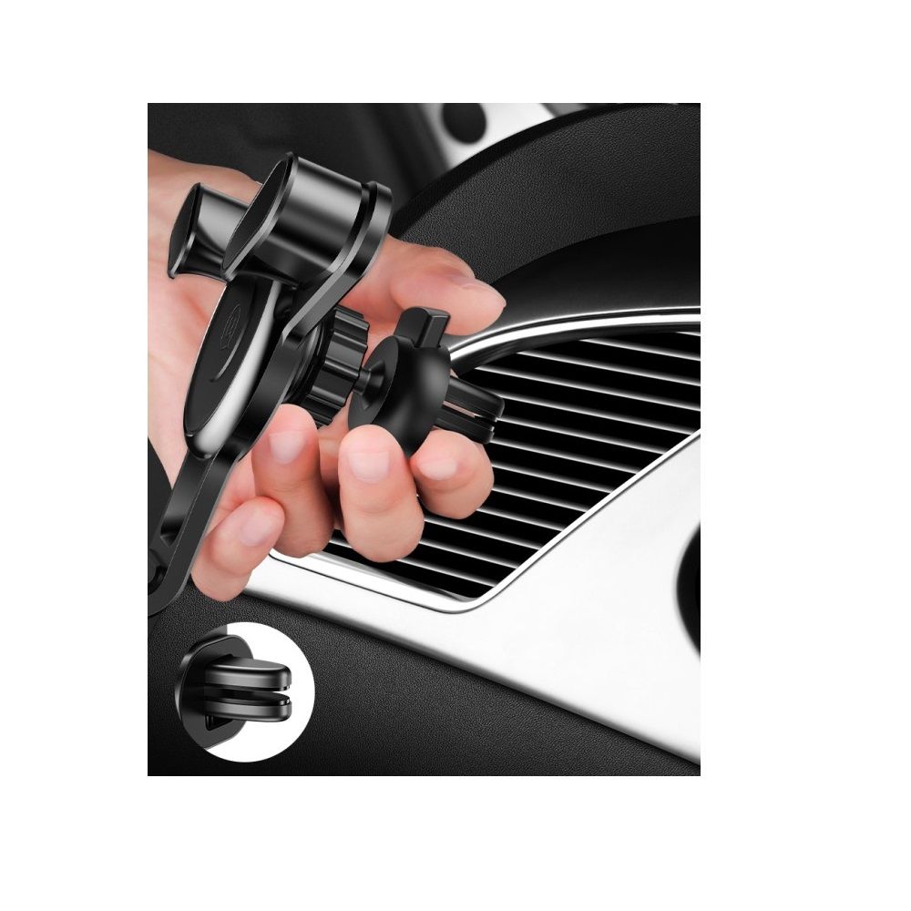 Rotatable Triangle Universal Car Air Vent Phone Holder Stand Mount with Clip for ZTE Blade 20 (2019) - Black