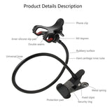Flexible Metal Long Arm Lazy Bracket Holder with Phone Clamp & Desk Clip. Multi-function: Desktop, Bed Headboard, Car, Sofa. for HUAWEI HONOR VIEW 20 (2019) - Black