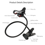 Flexible Metal Long Arm Lazy Bracket Holder with Phone Clamp & Desk Clip. Multi-function: Desktop, Bed Headboard, Car, Sofa. for DOOGEE HOMTOM ZOJI Z9 (2018) - Black