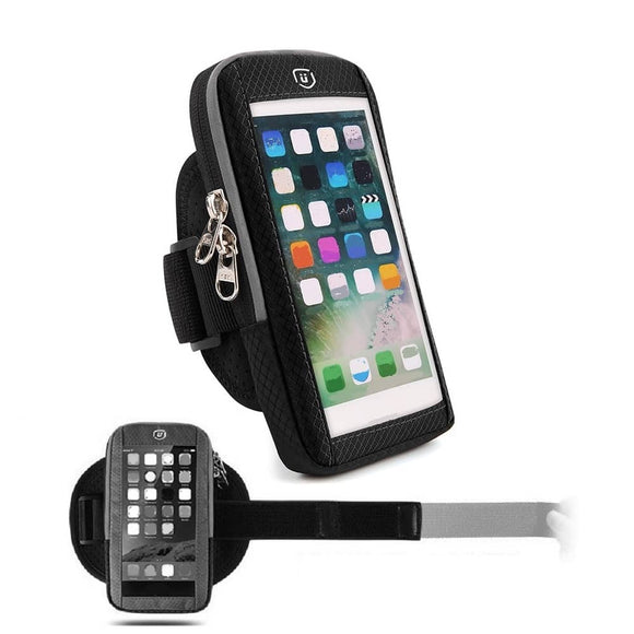 Waterproof Reflective Armband Case with Touchscreen with 2 Compartments Sport Running Walking Cycling Gym for iNew V8 Plus