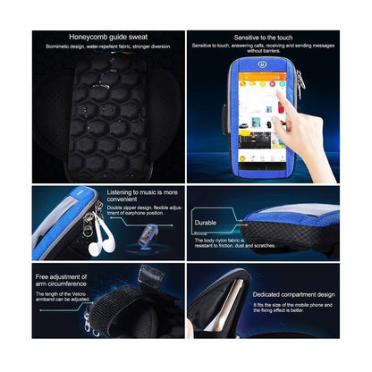 Waterproof Reflective Armband Case with Touchscreen with 2 Compartments Sport Running Walking Cycling Gym for VIVO Y53T (2023)