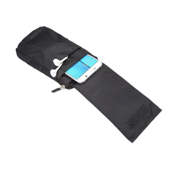 Multi-functional Belt Wallet Stripes Pouch Bag Case Zipper Closing Carabiner for LG Wine 2 LTE (2020)